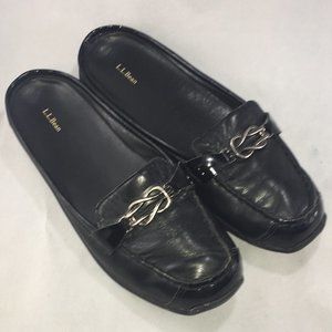 LLBean slip on  moccasins with buckle and apron t